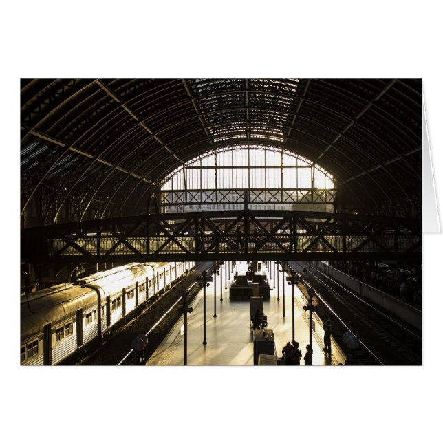 Cartão Estação de Comboio Antiga com Nota Fotográfica do  (Frente horizontal)