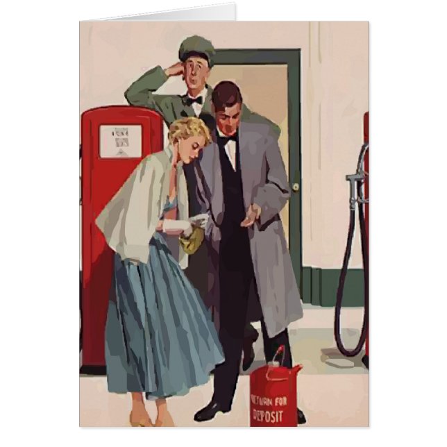 Cartão Estação de Gás Vintage (Frente)