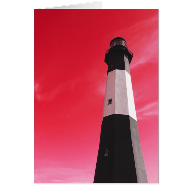 Cartão estação de luz da ilha Tybee (Frente)
