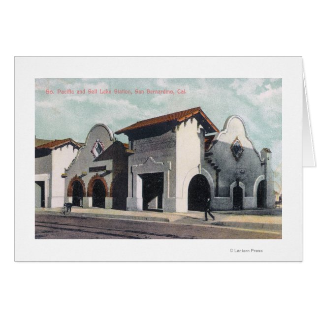 Cartão Estação do Pacífico Sul e do Lago de Salt (Frente Horizontal)