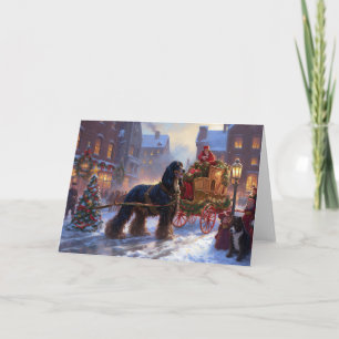 Cartão Estação Festiva de Natal do Cocker Spaniel