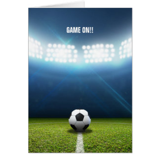 Cartão Estádio Do Kickoff E Bola De Futebol