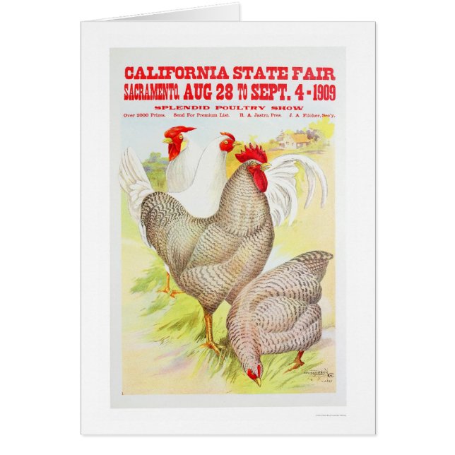 Cartão Estado 1909 de Califórnia justo (Frente)