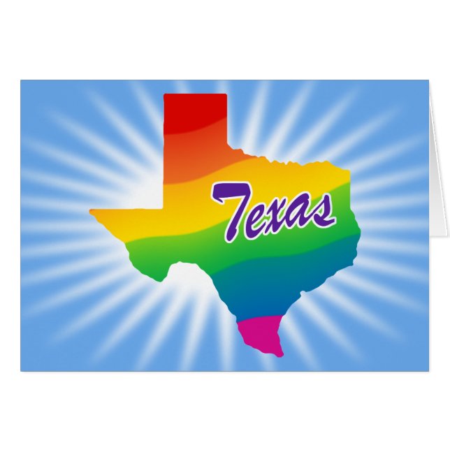 Cartão Estado Arco-íris do Texas (Frente Horizontal)