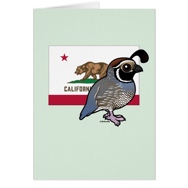 Cartão Estado Birdorable: California Quail (Frente)