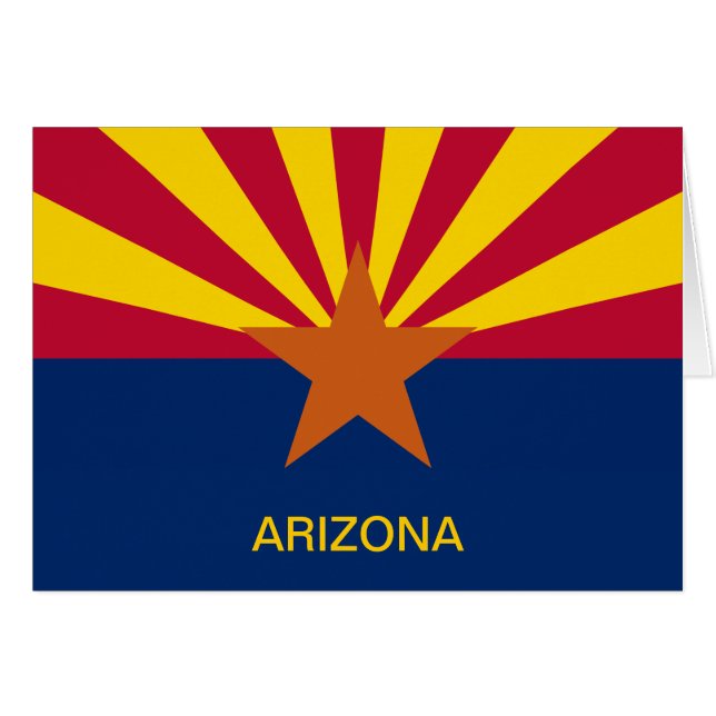 Cartão Estado de bandeira da Arizona (Frente horizontal)