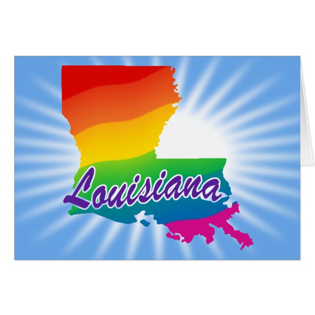 Cartão Estado de Louisiana Arco-íris (Frente Horizontal)