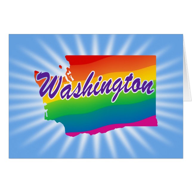 Cartão Estado de Washington Arco-íris (Frente Horizontal)