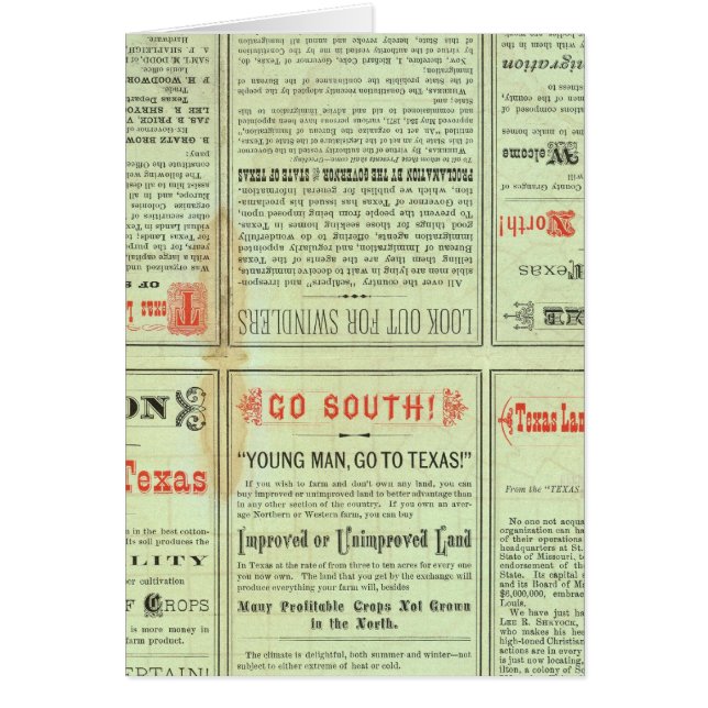 Cartão Estado do Texas (Frente)