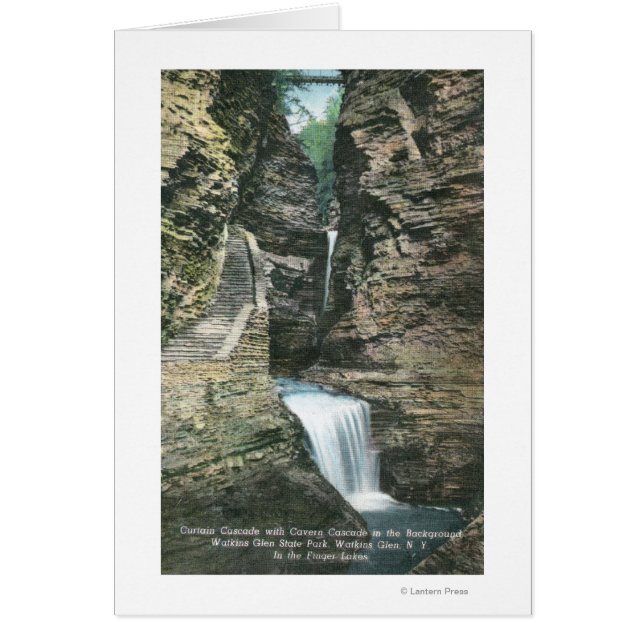 Cartão Estadual Park View of Curtain and Cavern Cascades (Frente)