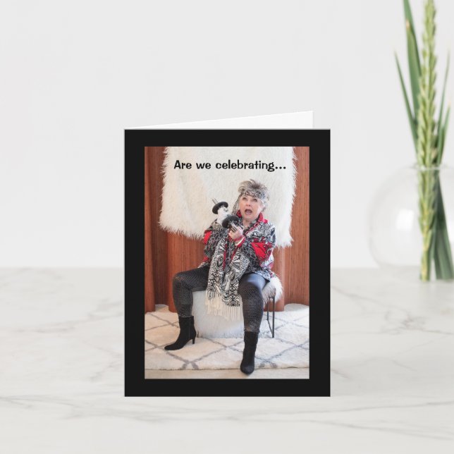 Cartão Estamos celebrando o novo ou Sobrevivendo ao Ano N (Frente)