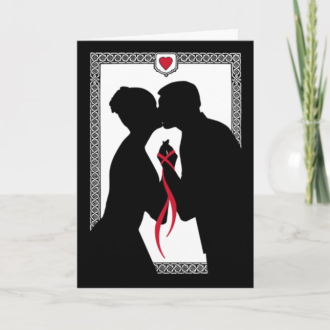 Cartão Estamos engajados Amarre o nó Selar o negócio (Frente)