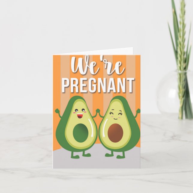 Cartão Estamos grávidas, Chá de fraldas. (Frente)