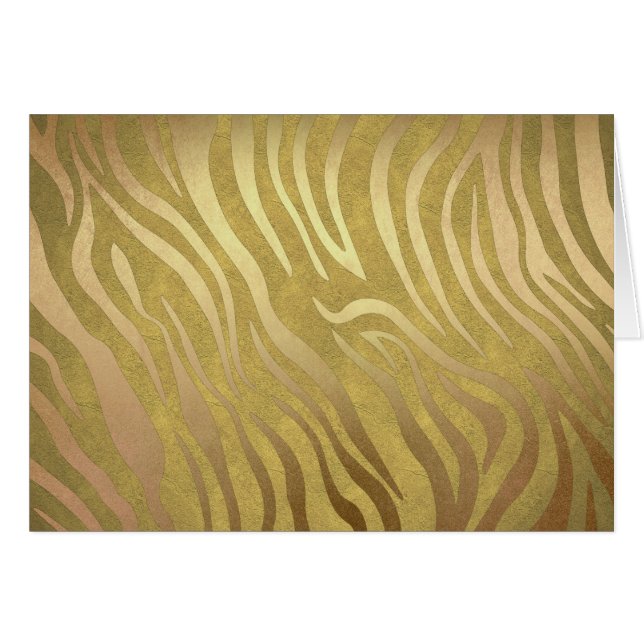 Cartão Estampa de Zebra em Bronze Dourado Selva Safari Gl (Frente horizontal)