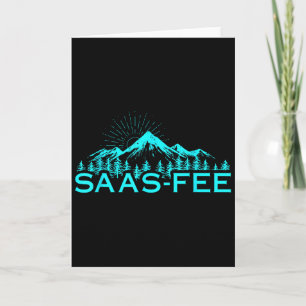 Cartão Estância de esqui Saas-fee Alpes suíços Esqui Suíç