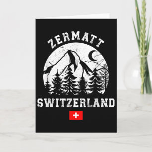 Cartão Estância de esqui Zermatt Suíça Alpes Esqui alpino