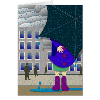 Cartão estar para fora na chuva