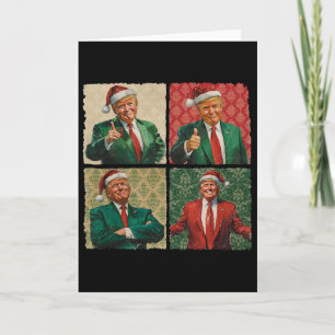 Cartão Estarei em Casa no Natal Divertido Trump Xmas Papa