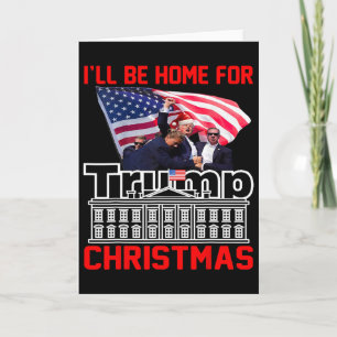 Cartão Estarei em Casa no Natal Papai Noel Divertido Trum