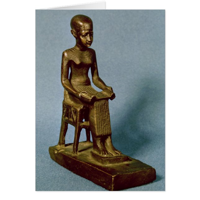 Cartão Estátua assentada de Imhotep que guardara um (Frente)