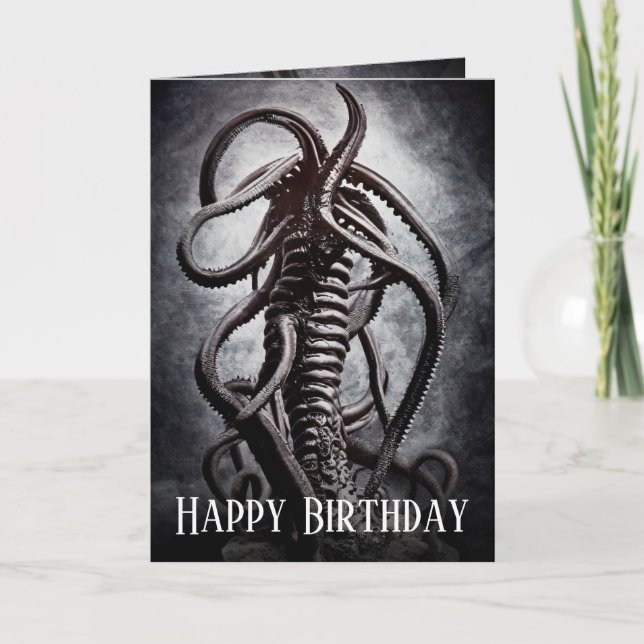 Cartão Estátua assustadora de uma Entidade Alienígena Ant (Frente)