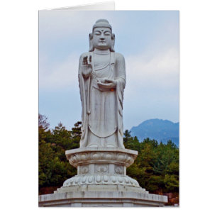 Cartão estátua buda na Coreia do Sul, Ásia