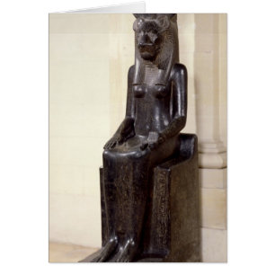 Cartão Estátua da deusa leão-dirigida Sekhmet