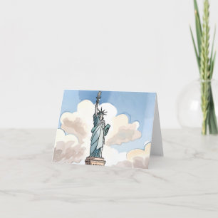 Cartão Estátua da Liberdade Marca de Água Terrestre