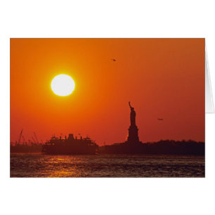 Cartão Estátua da Liberdade, Porto de Nova York, NY, EUA,