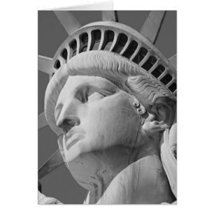 Cartão Estátua da Liberdade Preta e Branca