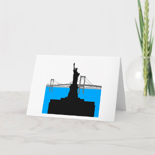 Cartão Estátua da Liberdade Silhouette Nova York Skyline