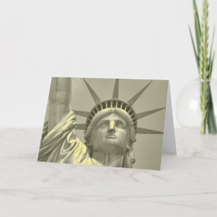 Cartão Estátua da Liberdade Vintage Nova York Foto em Clo