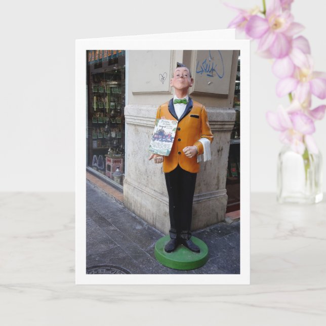 Cartão Estátua da Rua Espanhola, Cidade de Valência, Espa (Orquídea)