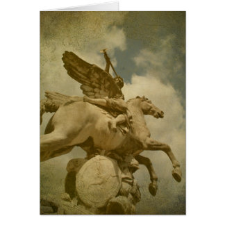 Cartão Estátua de Anjo e Cavalo