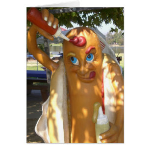 Cartão Estátua de Cachorro Quente da Kitsch