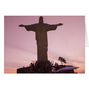 Cartão Estátua de Cristo no Corcovado, perto da periferia