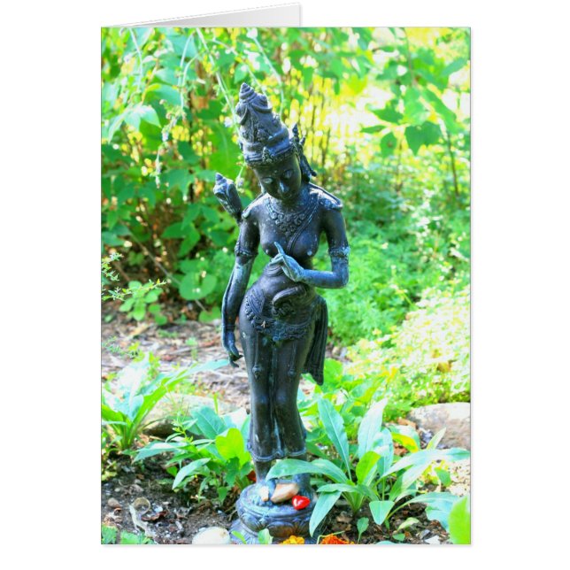 Cartão estátua de jardim hindu (Frente)