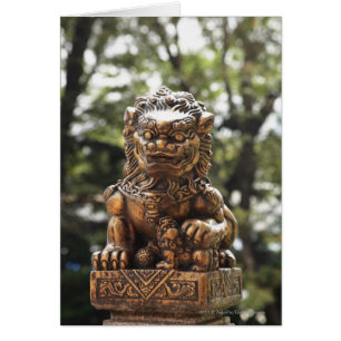 Cartão Estátua de leão de bronze