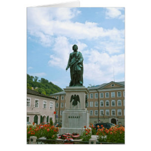 Cartão Estátua de Mozart em Salzburg