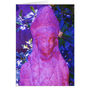 Cartão Estátua de Quan Yin Azul Alterada