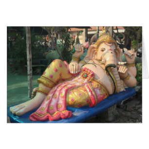Cartão Estátua de reclinação de Ganesha em Chiang Mai,