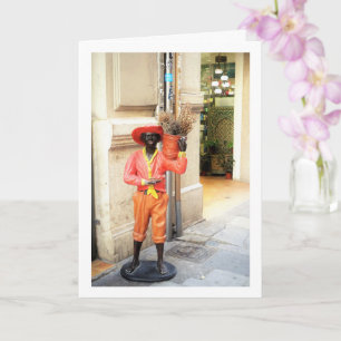 Cartão Estátua de Rua Espanhola, Cidade de Valência, Espa