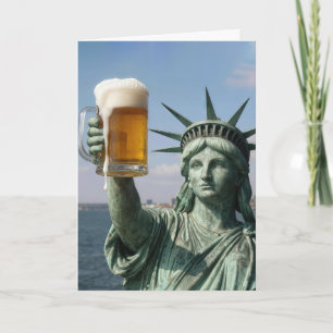 Cartão Estátua do Dia de Aniversário da Liberdade Seguran