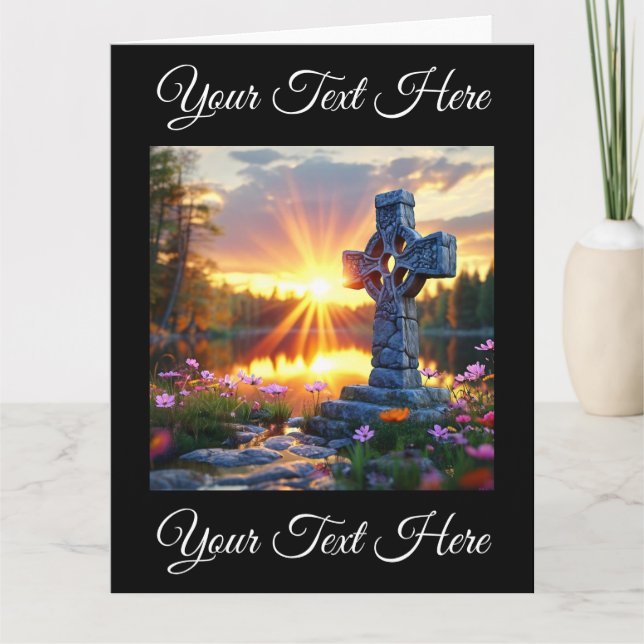 Cartão Estátua Inspiradora da Santa Cruz no Lago Pitoresc (Frente)