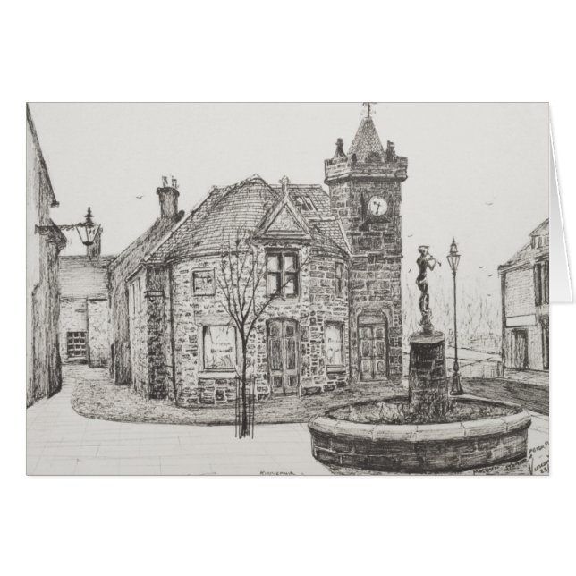 Cartão Estátua Kirriemuir Scotland 2007 de Peter Pan (Frente Horizontal)