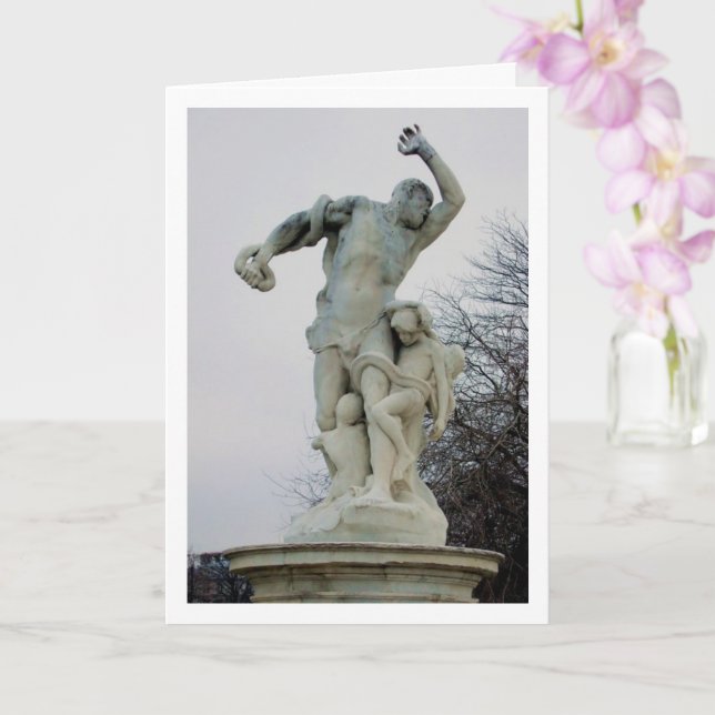 Cartão Estátua na Avenida Des Champs-Élysées, Paris, Fran (Orquídea)