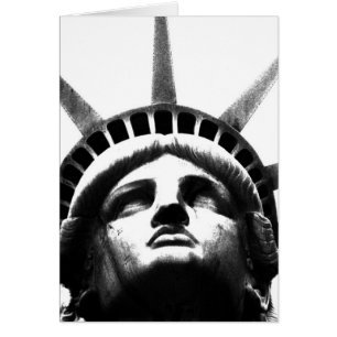 Cartão Estátua Negra e Branca da Liberdade