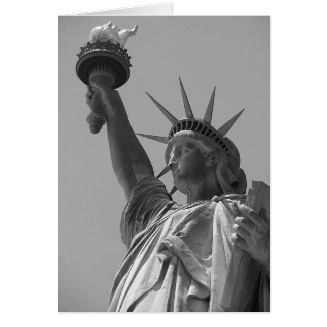 Cartão Estátua Negra e Branca do Nova Iorque da Liberdade (Frente)