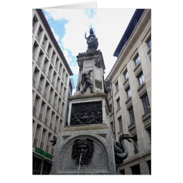 Cartão estátua quadrada de genebra (Frente)