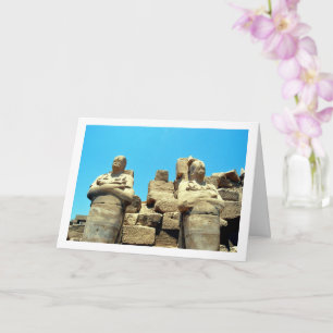 Cartão Estatuas Antigas em Luxor, Egito,